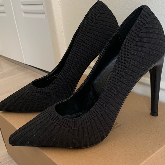 New black stiletto pointed heel - Picture 4 of 9